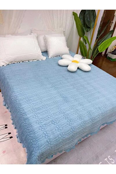 Milano Cuvertura de pat din catifea 200 x 230, bleu