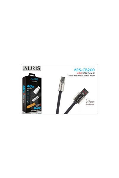 Auris CB200 40W Type-C Super Fast Metal Silikon Kablo