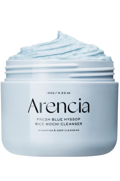 Arencia غسول موتشي الأرز بخلاصة الزوفا الزرقاء للبشرة الحساسة ومنحها إشراقة ن...