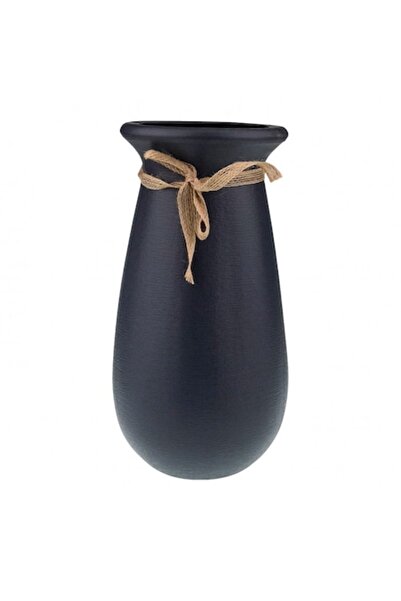 OEM Plastic Vase with Bow 14x29 cm Black