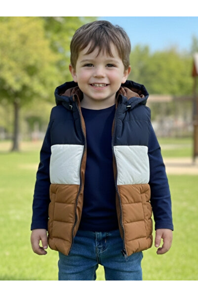 Ella Bonna Hooded Waterproof Inflatable Vest with Zippered Pockets, Segmented