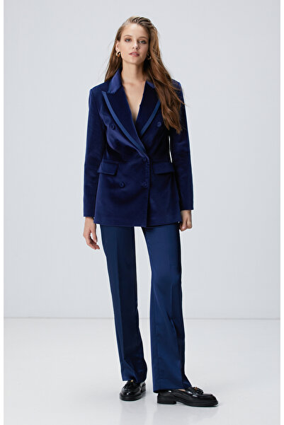 Network Gece Mavisi Saten Pantolon