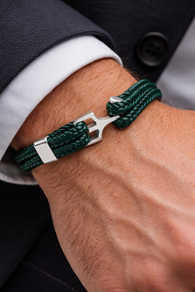 HER ŞEY NOTA www.herseynota.com Deep Green Core – Genuine Leather Men's Brace...