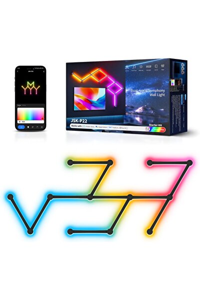 Generic 9-piece smart Wi-Fi wall light set, music-synced, multiple colors, wo...