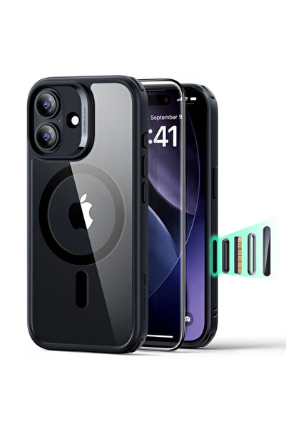 ESR iPhone 17 Classic Hybrid HaloLock case + foil, blacktransparent (360° pac...