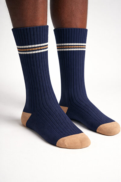 Katia&Bony Men's Striped Socks Navy Blue