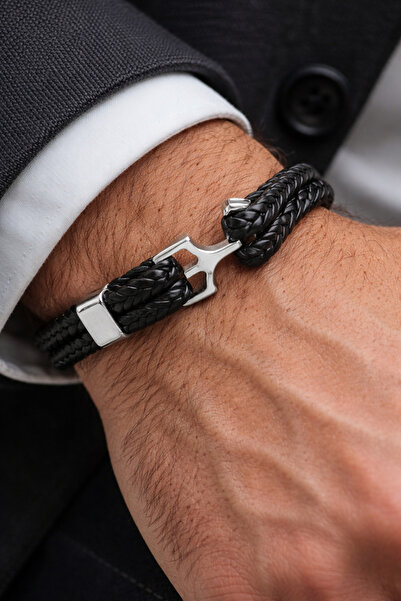 HER ŞEY NOTA www.herseynota.com Shadow Knot – Genuine Leather Braided Steel D...