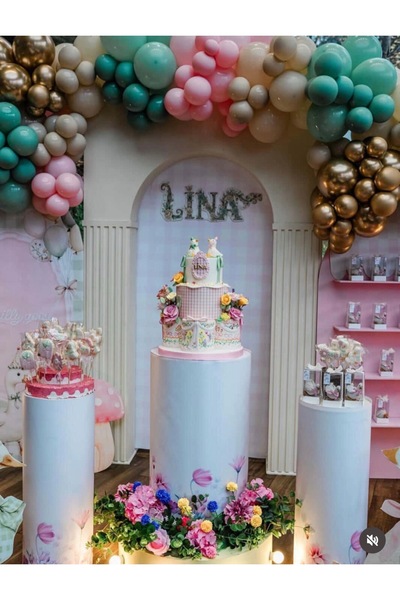 Maket Atelier Şeker hamurundan Ördek ve Çiçekler temalı özel gün doğum günü p...