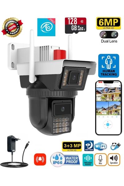 GÜMRÜK MARKET Pro 3040 Dual Lens Akıllı Kamera WiFi O-Kam Pro Uygulama Gece G...
