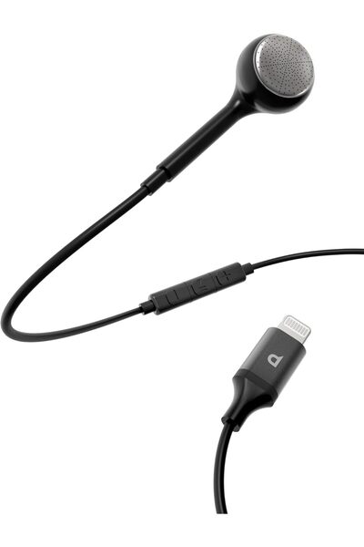 Powerology سماعة أذن واحدة مزودة بموصل لايتنينج معتمد من مايكروسوفت - أسود