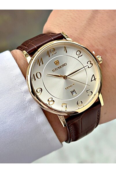 Raymond Special Design Brown Color Steel Case Men's Wristwatch with Calendar ...