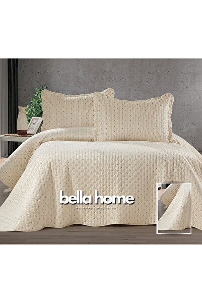 Bella Home Double Velura Colorful Embroidered Velvet Bedspread Set - 250X260 ...
