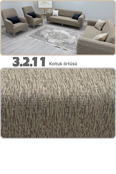 uzhanem Stretch Elastic Flexible Washable Cotton 3 2 1 1 Jacquard Sofa Cover ...