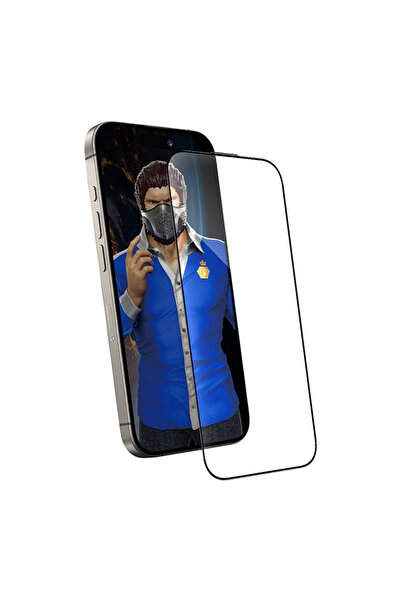 BLUEO iPhone 15 Pro screen protector with Anti-Dust HD Glass applicator, black