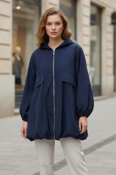 Soul Women's Zippered Jacket with Pockets - 32168Ckt - Navy