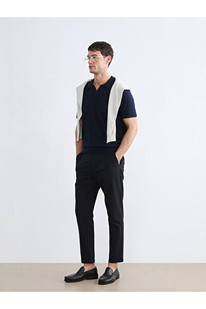 LC Waikiki Navy Blue Slim Fit Polyviscon Men's Trousers