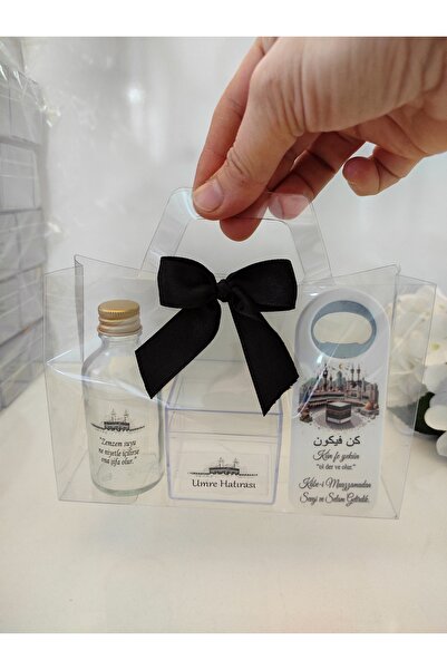 Rüya Çantalı Umre seti zemzem şişesi, hurma kabı, açacak magnet (10 adet)