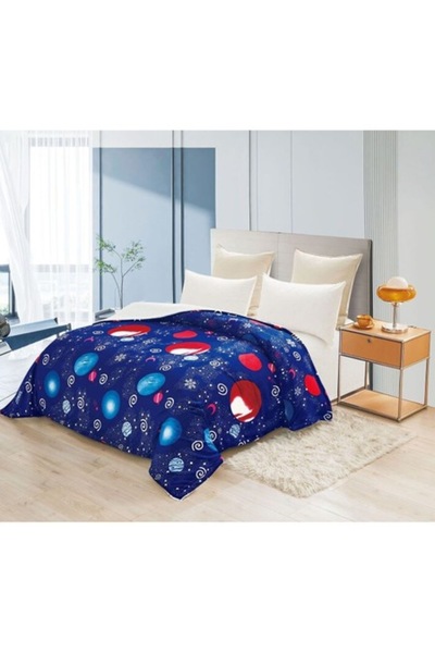 OEM Κουβέρτα διπλού κρεβατιού, με σχέδιο πλανητών, 200x230εκ., Πολύχρωμη