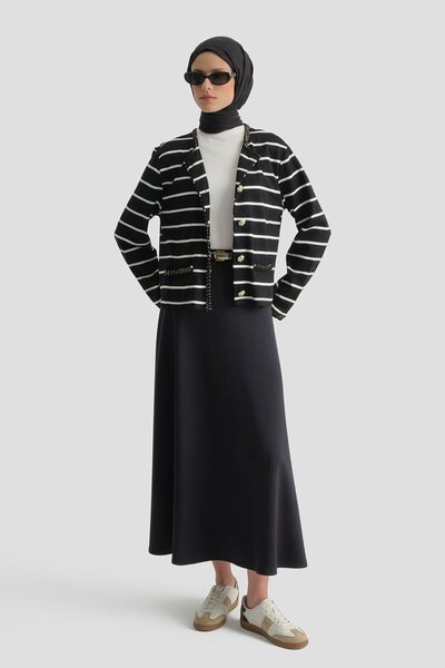 Armine Modal Kloş Etek Siyah