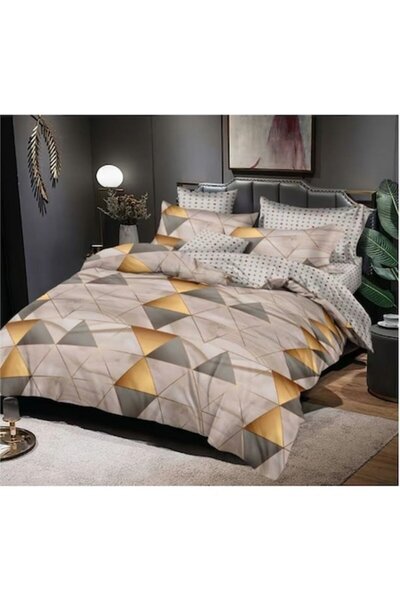 OEM Set lenjerie de pat dublu, 6 piese, 2 persoane 180x200 cm, multicolor