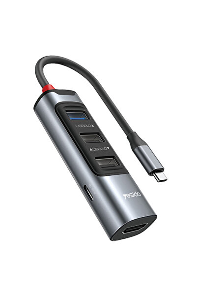 Yesido - Docking Station 5in1 (HB22) - Type-C to 3x USB, USB-C, HDMI, PD100W,...