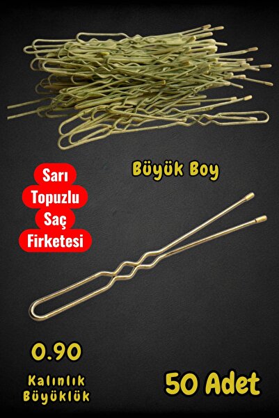 Technow Sarı 7 cm Küçük Topuzlu Saç Firketesi Toka 0.90 Sarı