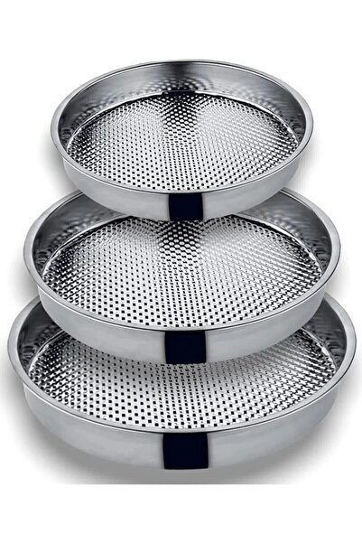 ANKA MUTFAK Paslanmaz Çelik Çiğ Köfte Tepsisi & Leğeni 3'lü Set 36-40-44 cm u...