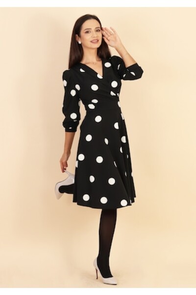 Moze Rochie neagră cu buline albe