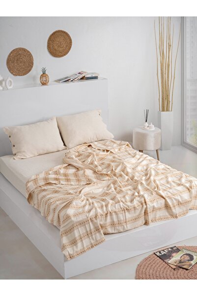 Peshtemalsan 220X240 %100 PAMUK PİKE FİTİLLİ CAMEL