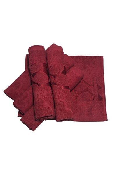 OEM Set of Hand Towels, Cotton, 3D Floral Design, 420g/m², Burgundy, 30x50cm,...