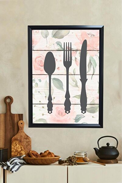 LUXRN Επιτοίχιος πίνακας ζωγραφικής με πλαίσιο, με θέμα την κουζίνα, πλαστικο...