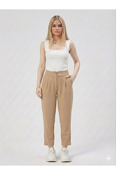 Maison La Femme Women's Lycra Comfortable Knitted Palazzo Trousers