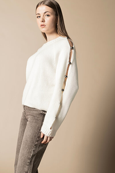 Nisan Pulover tricotat cu mâneci detaliate