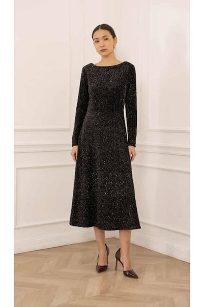 Attentif Rochie midi cu paiete, neagră, mărimea 36 EU