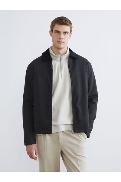 LC Waikiki Ozmarka New Season Standard Fit Velvet Collar Men's Coat
