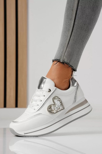 Zaira Women's white sneakers made of eco-leather Kayla #24139 - 41