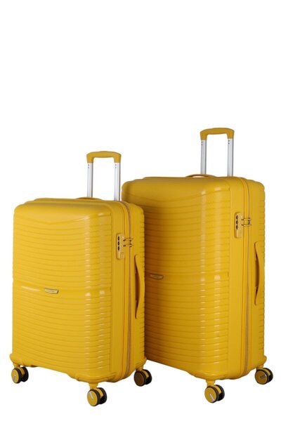 MÇS V379 AURA Y.ÜRETİM PP VALİZ 65 CM + 75 CM SİYAH SET