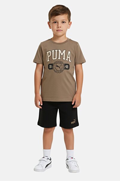 Puma Kids Boy 2 Pieces Short Sleeve Outdoor T-Shirt And Shorts Set, Multicolor