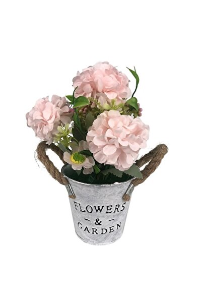 OEM Jardinieră metalică în formă de găleată cu mânere din frânghie și floare ...