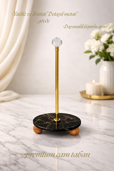 Mek life Luxury Metal Paper Towel Holder with Crystal Head - Countertop Organ...