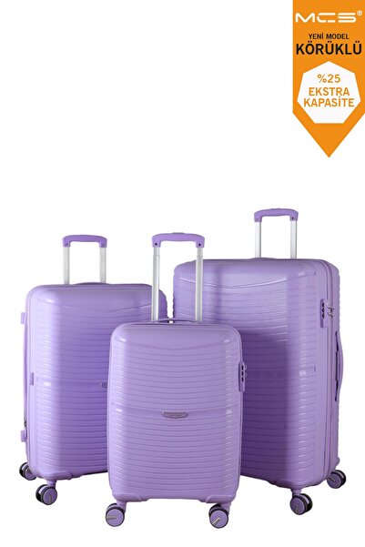 MÇS V379 AURA Y.ÜRETİM PP VALİZ KOYU PUDRA SET