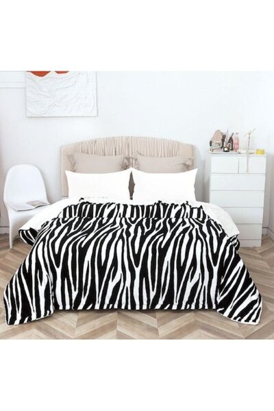 OEM Κουβέρτα διπλού κρεβατιού, με σχέδιο ζέβρας, 200x230 εκ., πολύχρωμη