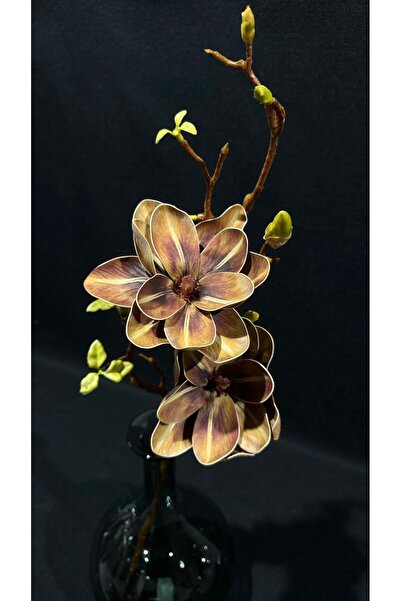 greeneyehome YAPAY 2'Lİ MANOLYA DAL KAHVERENGİ 80 CM