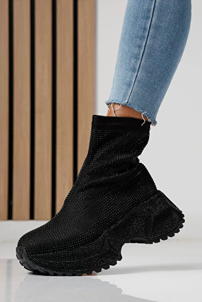 Zaira Women's black textile sneakers Ines #24120 - 39