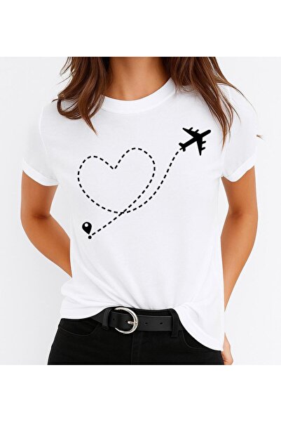 OEM Women's Cotton T-Shirt 100% Heart Fly