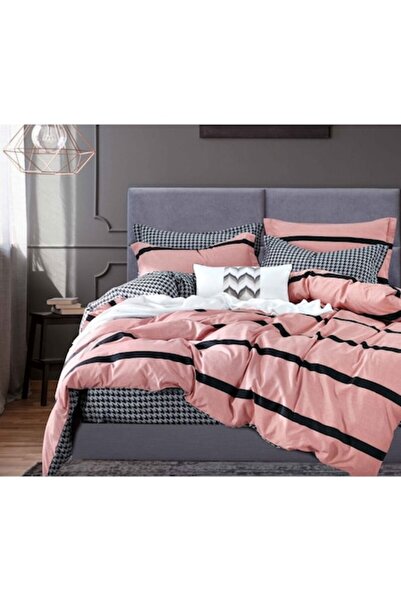 OEM Bed Linen Set, Elastic Sheet, Satin Cotton, 2 Persons, 4 Pieces, Striped ...