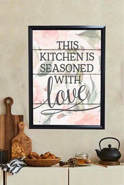 LUXRN Tablou de perete înrămat cu tematică de bucătărie, laminat, înrămat, mo...