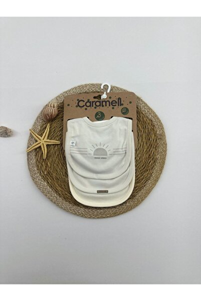 Caramell طقم مريلة طعام للأطفال مكون من 3 قطع