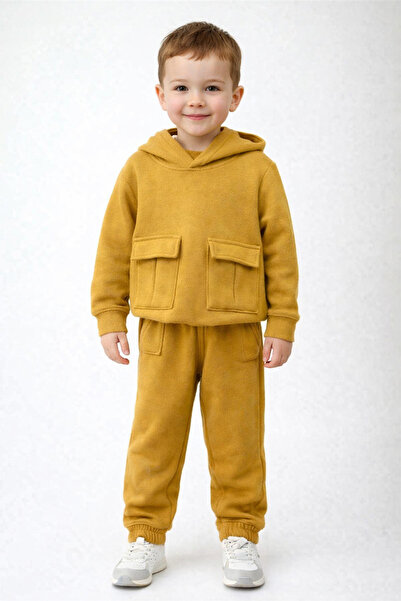 Pufiko Kids Mustard Yellow Fleece-Lined Unisex Set