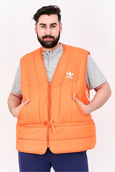 adidas Men Sportswear Fit Sleeveless Outdoor Jacket Vest, Orange